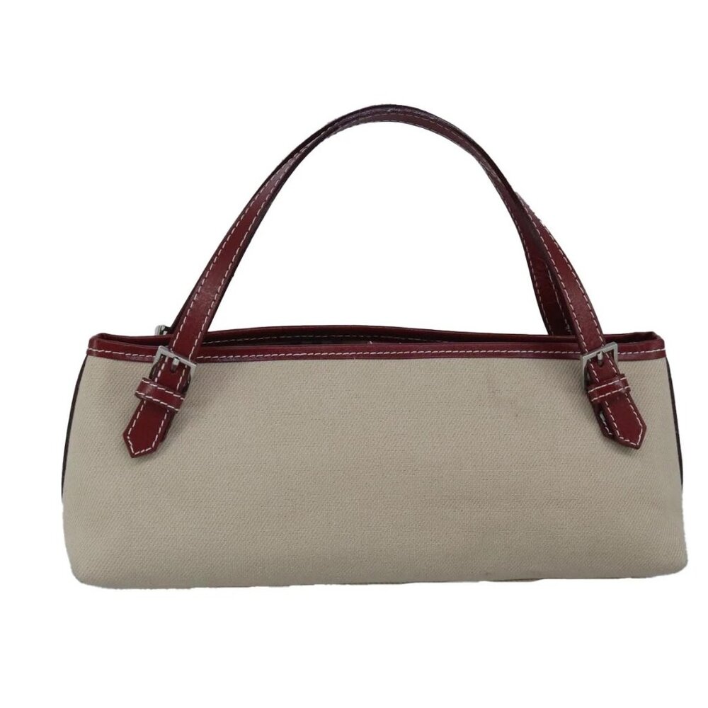 BURBERRY Blue Label Hand Bag Canvas Beige Red Auth ti2349 - Picture 13 of 16
